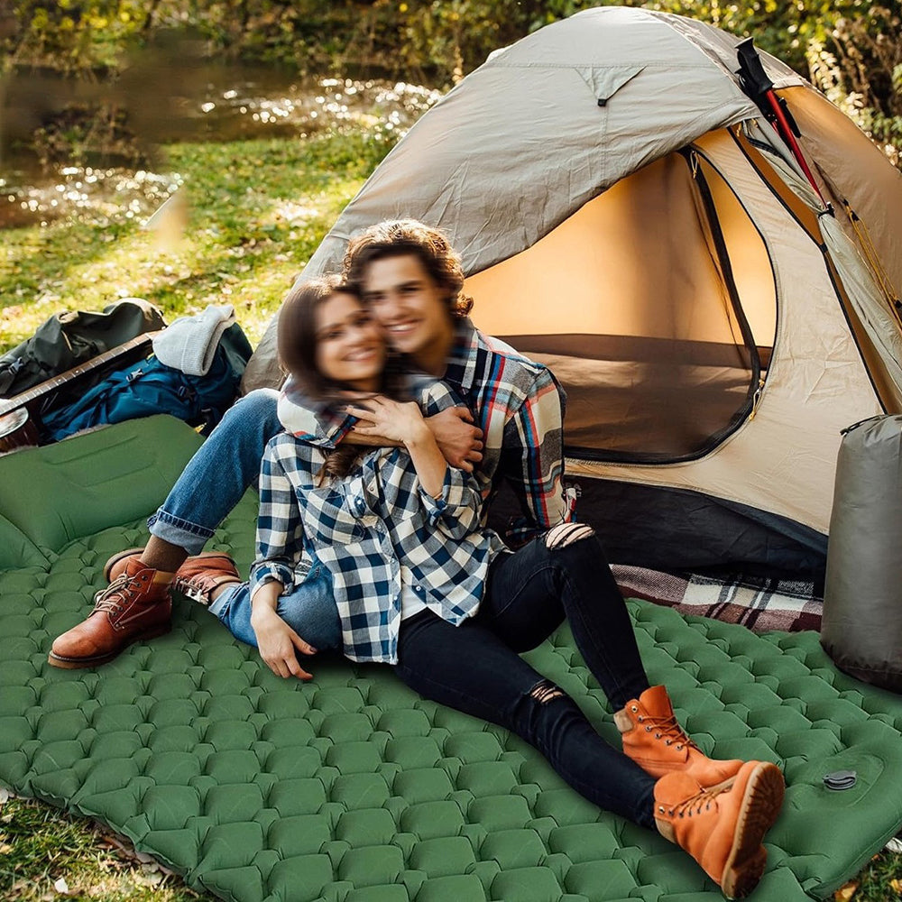 GM-SR01 Double Sleeping Mat 190x122cm Inflatable Camping Mattress Built-in Pump with Pillows GM-SR01 Double Sleeping Mat 190x122cm Inflatable Camping Mattress Built-in Pump with Pillows